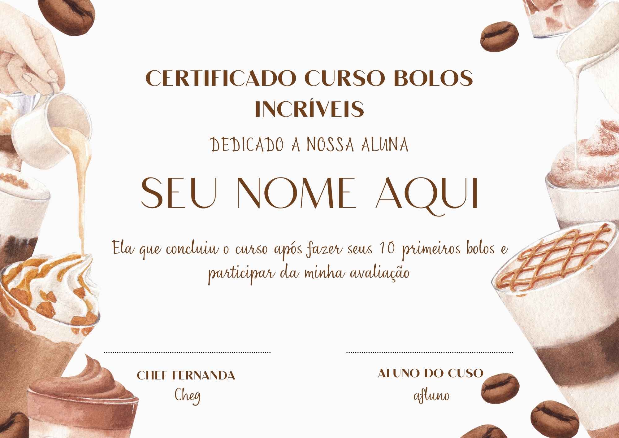 Certificado do Curso de Panificação Sem Glúten