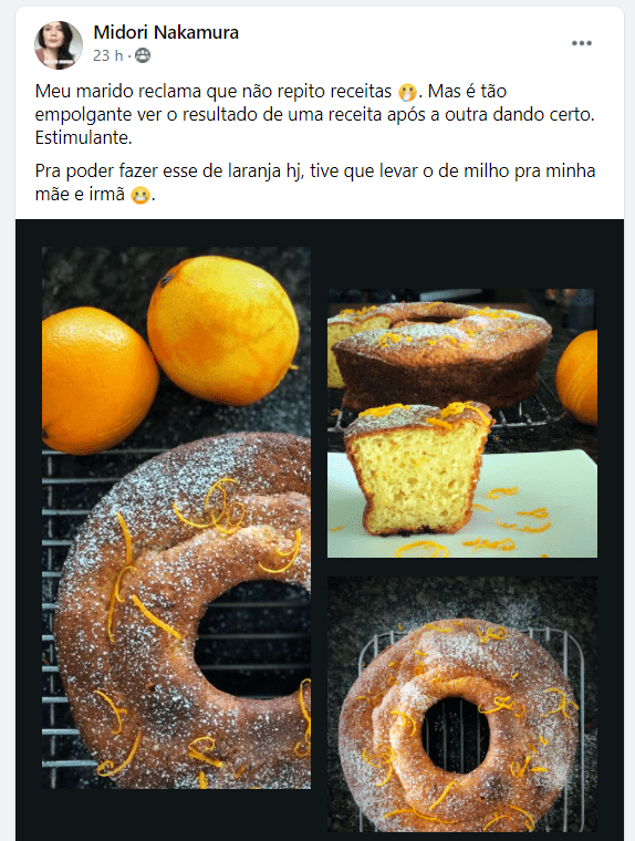 Depoimento de aluna sobre receitas sem glúten